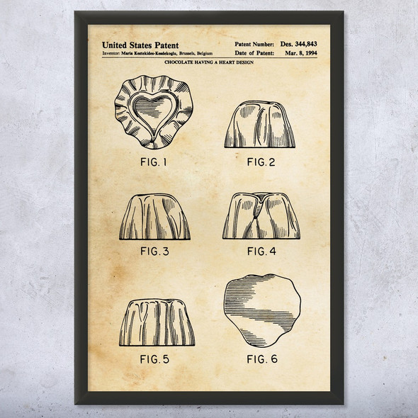 Chocolate Heart Patent Wall Art