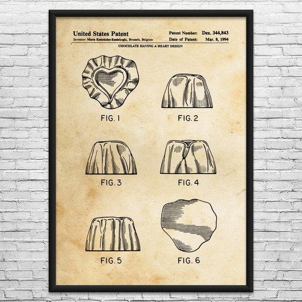 Chocolate Heart Patent Wall Art