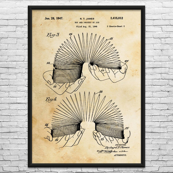 Springy Toy Patent Wall Art