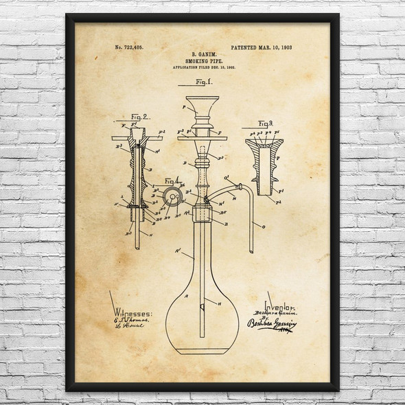 Hookah Patent Wall Art