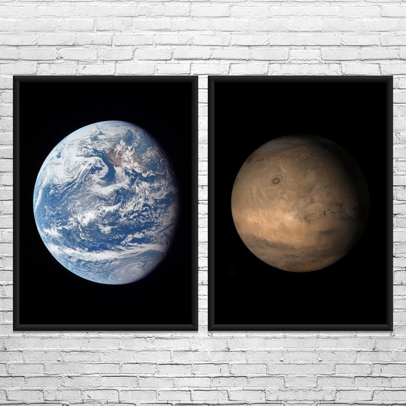 Earth Neighborhood Space Wall Art Set of 2 Earth Neighborhood Space Wall Art Set of 2