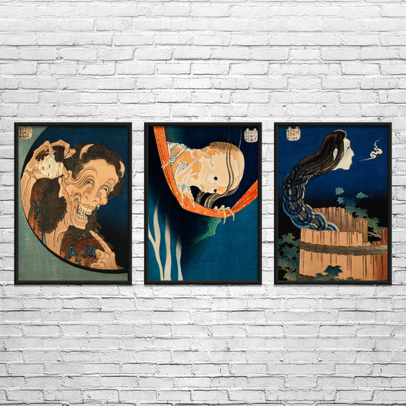 Ghost Tales Ukiyo-e Wall Art Set of 3