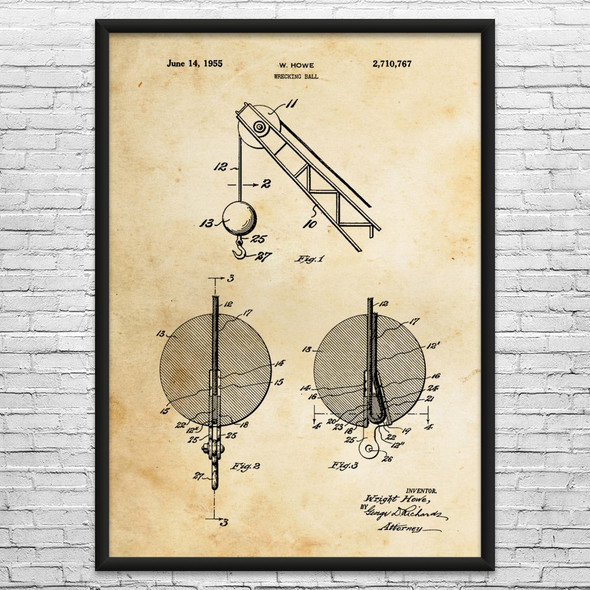 Wrecking Ball Patent Wall Art