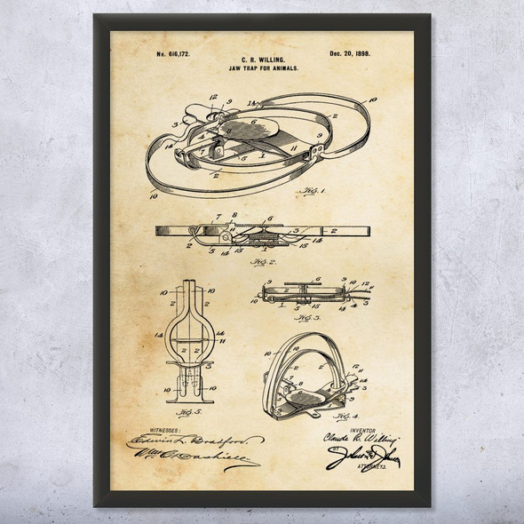 Jaw Trap Patent Wall Art