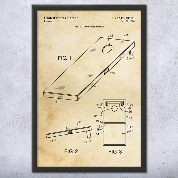 Cornhole Board Patent Wall Art