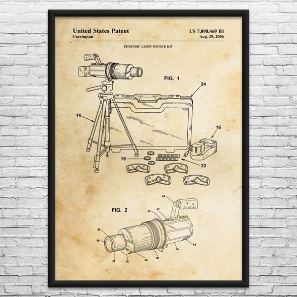 Crime Light Kit Patent Wall Art