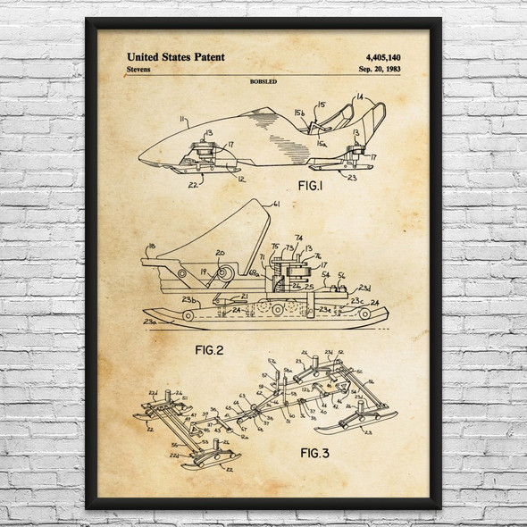 Bobsled Patent Wall Art