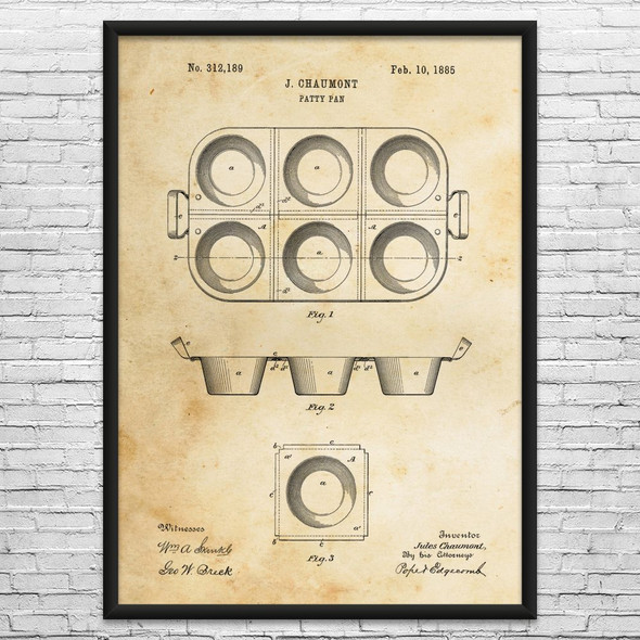Muffin Tray Patent Wall Art