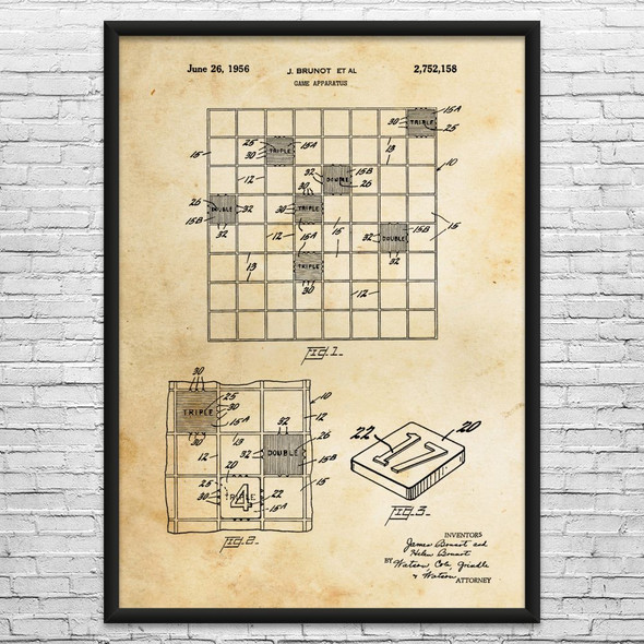 Word Game Patent Wall Art