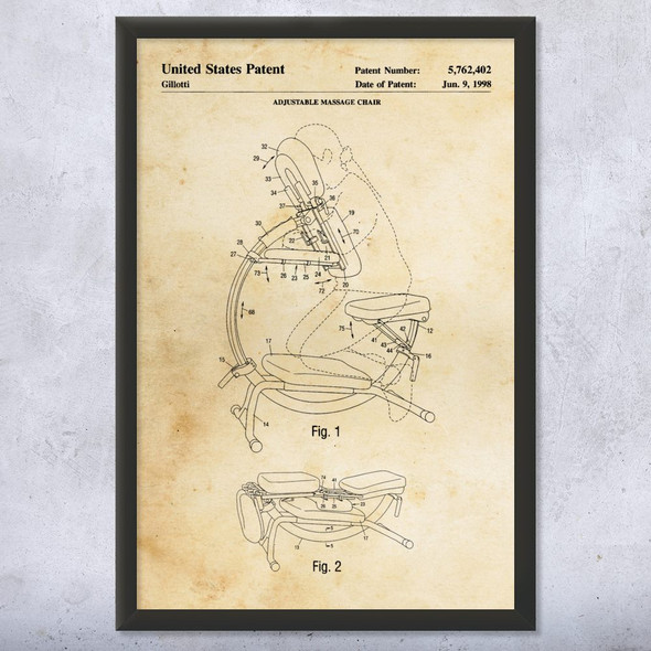 Massage Chair Patent Wall Art
