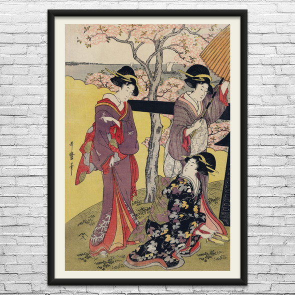 Gotenyama no Hanami Hidari Ukiyo-e Wall Art