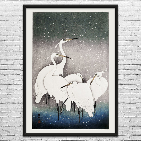 Group of Egrets Ukiyo-e Wall Art Group of Egrets Ukiyo-e Wall Art