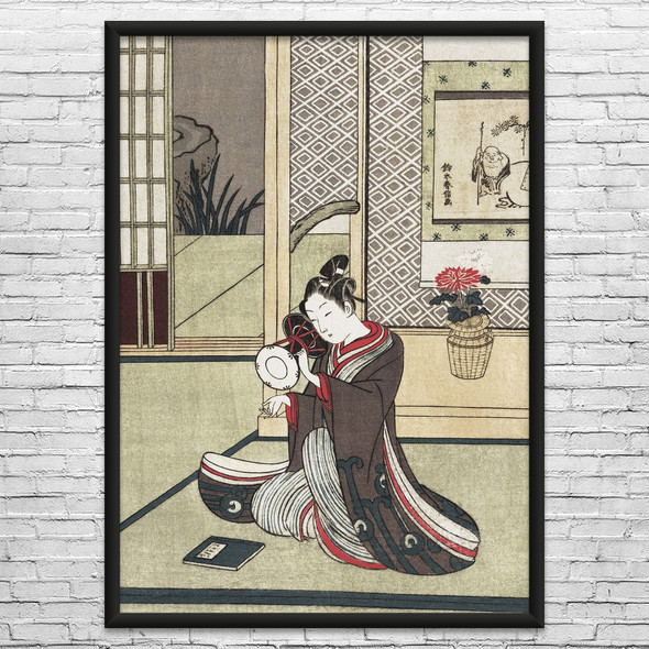 Man Playing Drum Ukiyo-e Wall Art