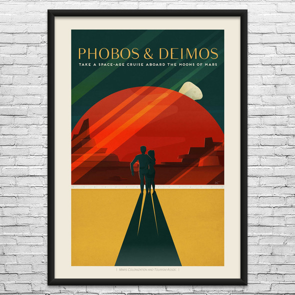 Mars Phobos & Deimos Space Tourism Wall Art
