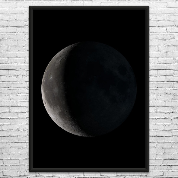 Waning Crescent Moon Space Wall Art