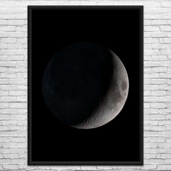 Waxing Crescent Moon Space Wall Art