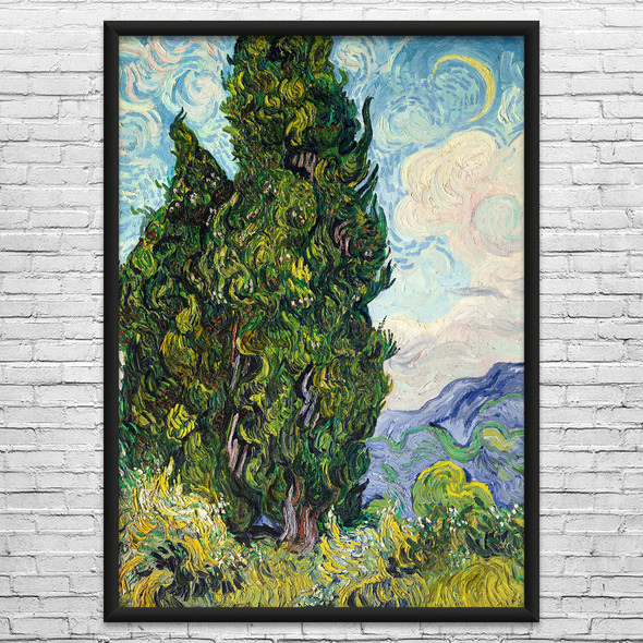 Van Gogh Cypresses Art Print