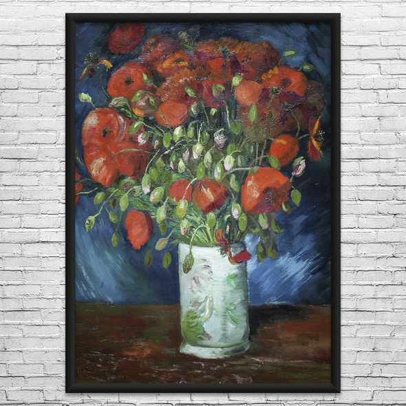 Van Gogh Vase with Poppies Art Print