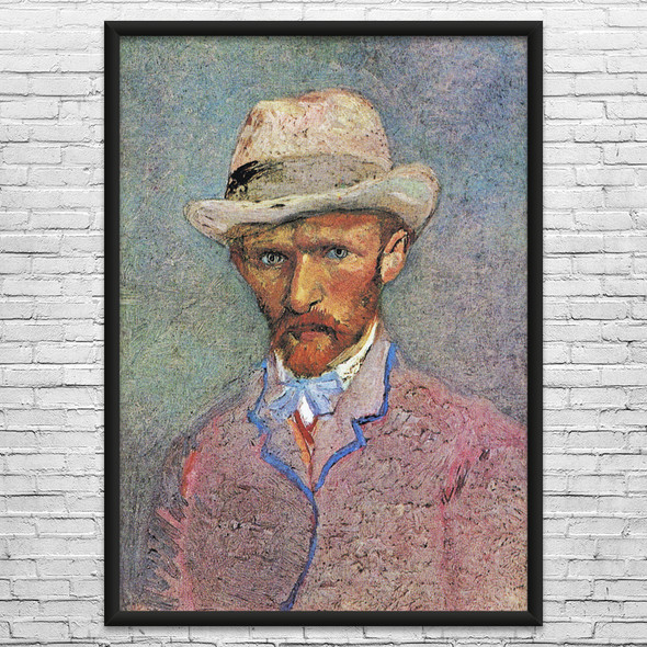 Van Gogh Portrait with Grey Straw Hat Art Print