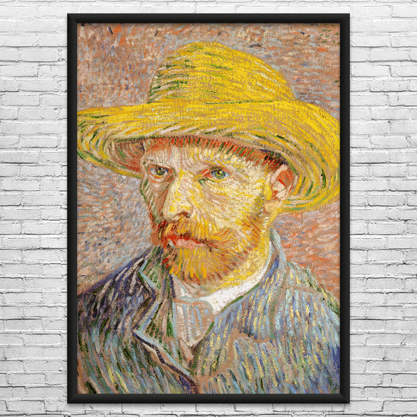 Van Gogh Portrait with Straw Hat Art Print