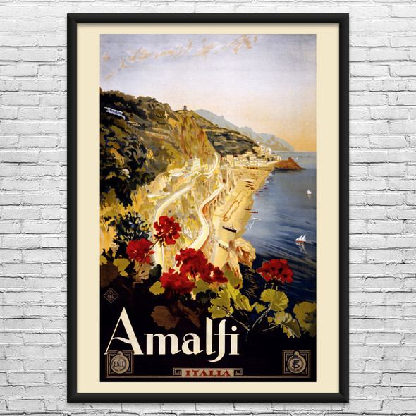 Amalfi Vintage Travel Art