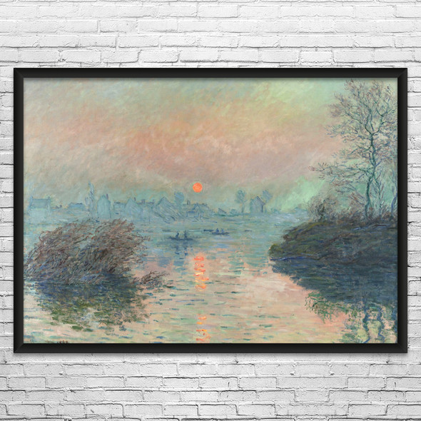 Monet Sun Setting on the Seine Art Print