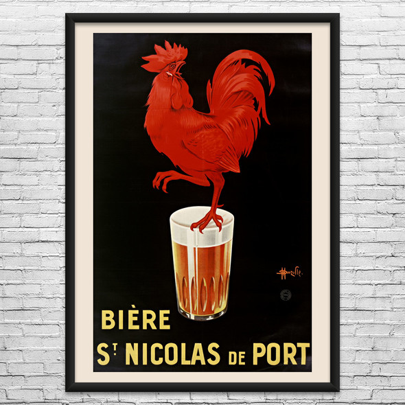 Nicolas de Port Beer Rooster Vintage Ad Wall Art Nicolas de Port Beer Rooster Vintage Ad Wall Art