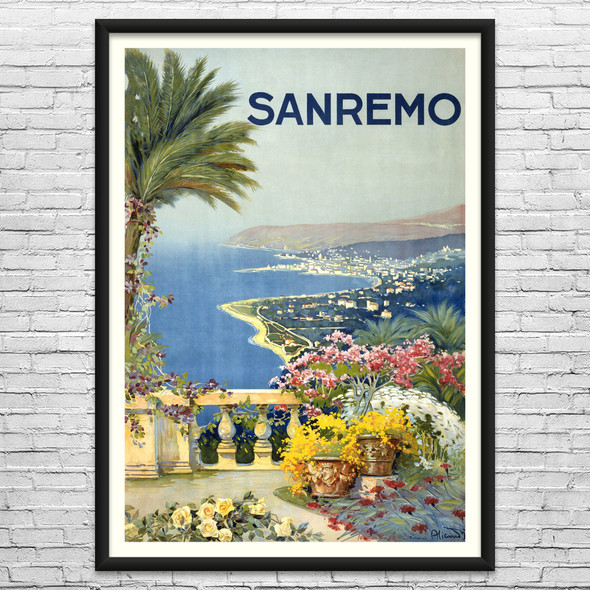 San Remo Vintage Travel Art San Remo Vintage Travel Art
