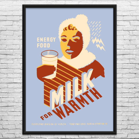 Milk for Warmth WPA Poster Art