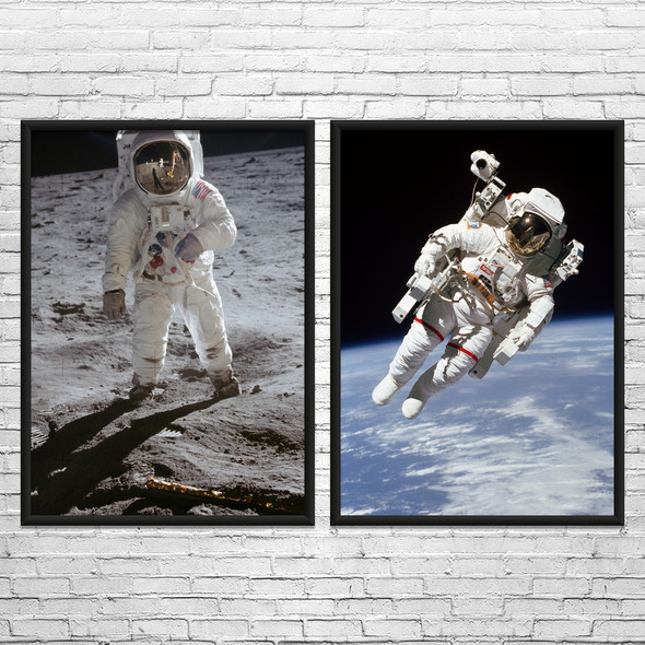 Astronaut Space Wall Art Set of 2