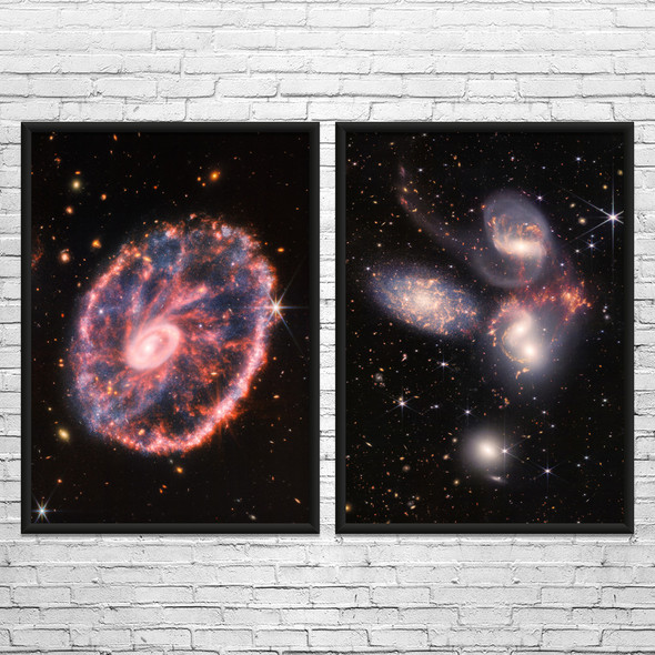 JWST Galaxies Space Wall Art Set of 2