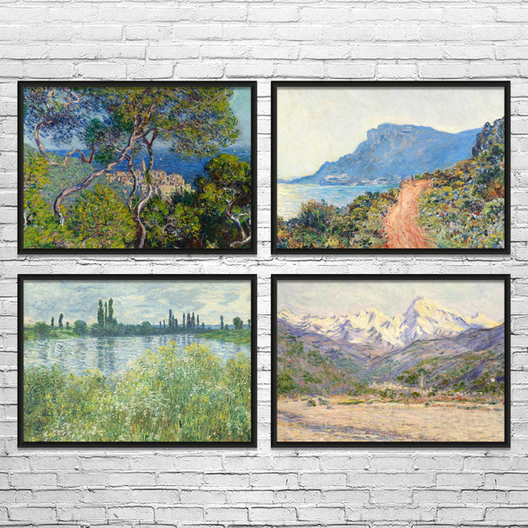 Monet Landscapes Art Prints Set of 4