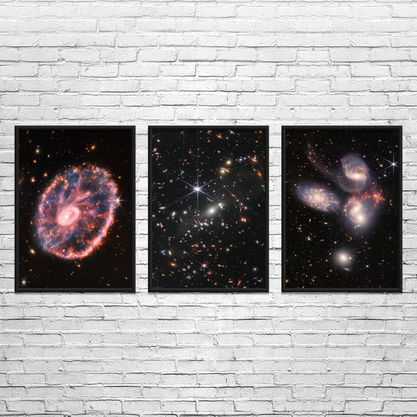 JWST Galaxies Space Wall Art Set of 3