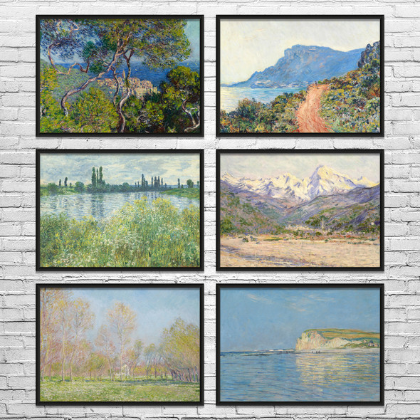 Monet Landscapes Art Prints Set of 6