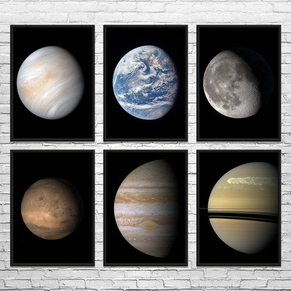 Earth Neighborhood Space Wall Art Set of 6