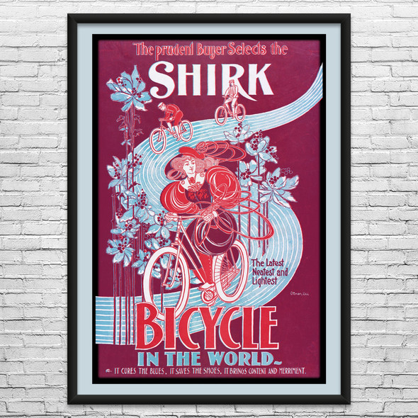 Shirk Bicycle Vintage Ad Wall Art