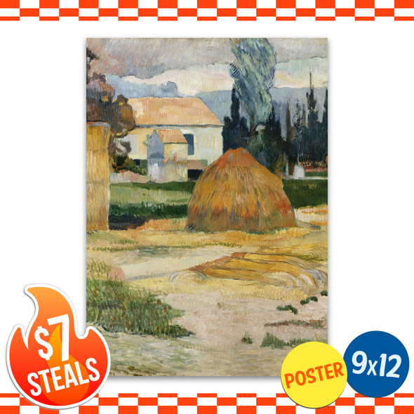 Paul Gauguin Landscape Near Arles Art Print Poster (unframed) 9" x 12"