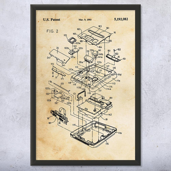 Nintendo Super Famicom Exploded View Patent Wall Art