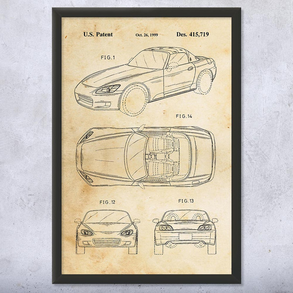 Honda S2000 Patent Wall Art