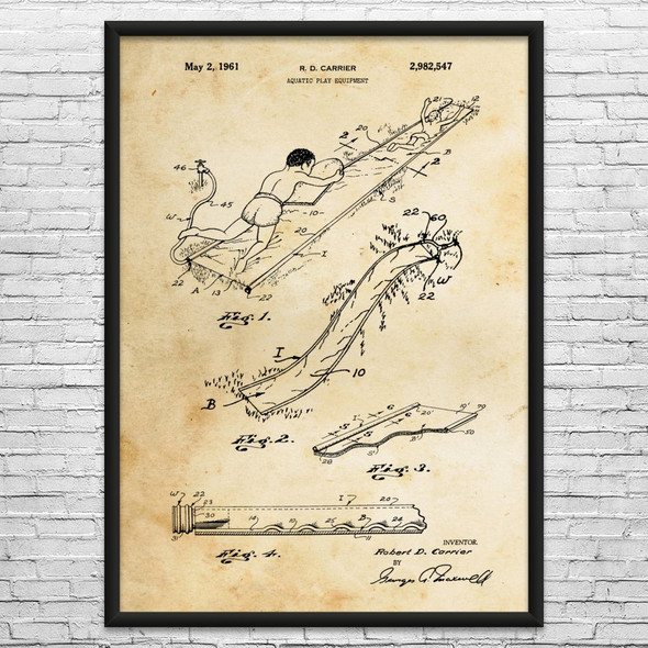 Slip & Slide Patent Wall Art