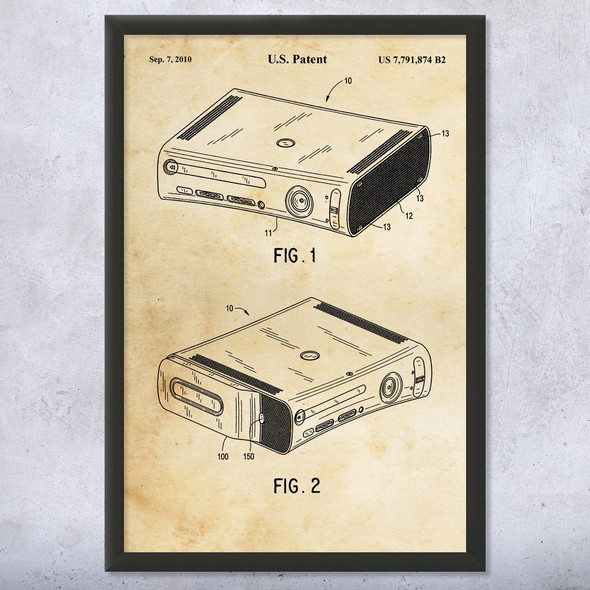 XBox 360 Console Patent Wall Art