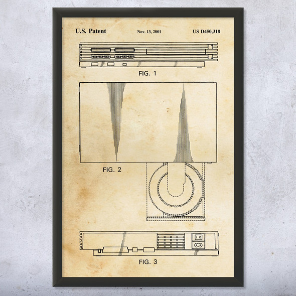 Playstation PS2 Console Patent Wall Art