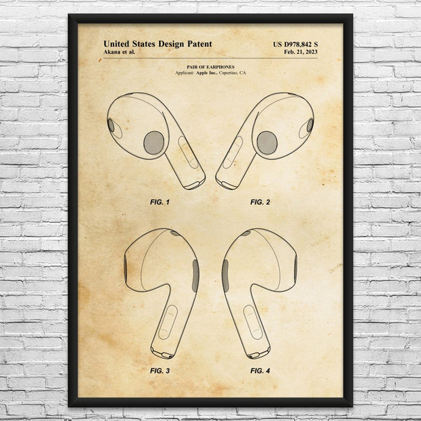 Air Pods Patent Wall Art