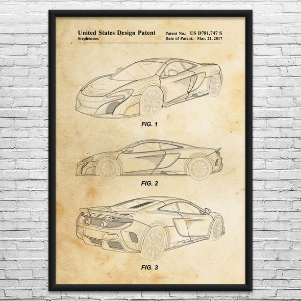 675LT Sports Car Patent Wall Art