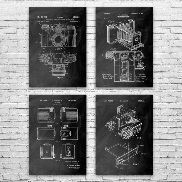 Photography Patent Wall Art Set of 4