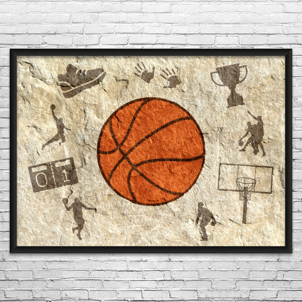 Basketball Cave Art Print
