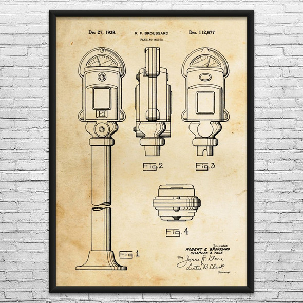 Parking Meter Patent Wall Art