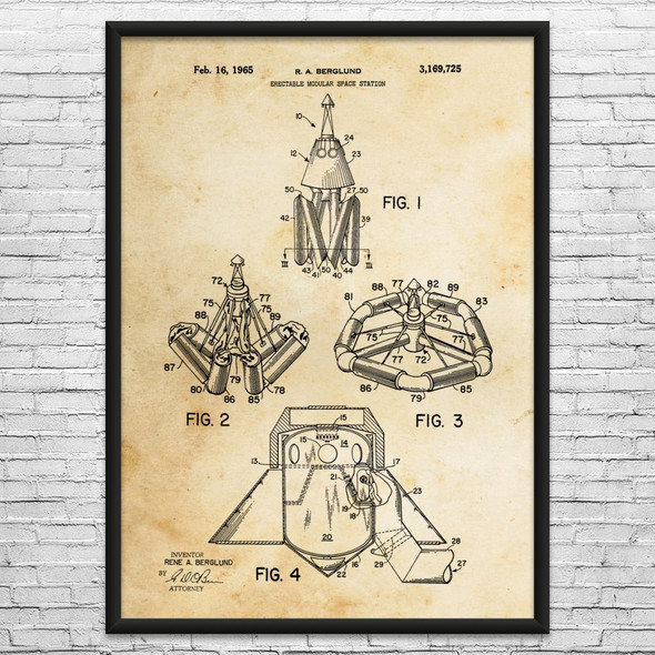 Space Station Patent Wall Art