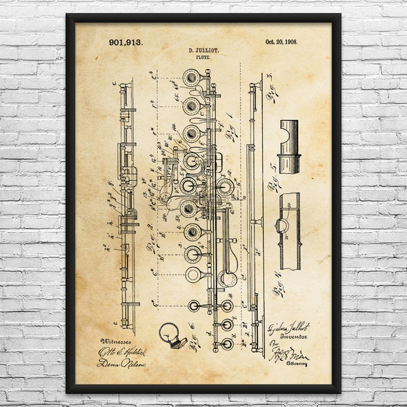 Flute Patent Wall Art