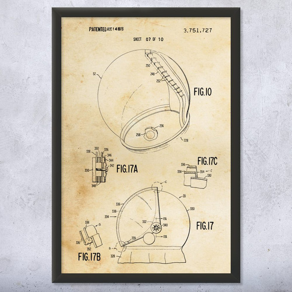 Space Suit Helmet Patent Wall Art